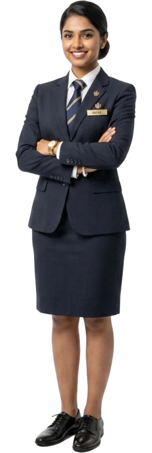 Trainee airport ground staff member in uniform
